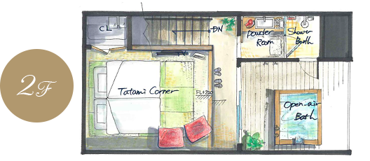 2F 客室の間取り図